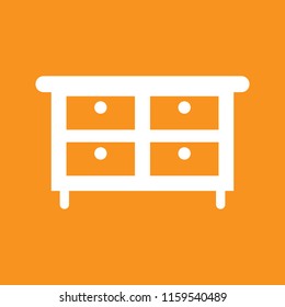 Cabinet, drawer icon, stock vector illustration, EPS10.