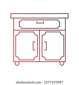 cabinet drawer icon with white background vector stock illustration