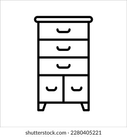 cabinet drawer line icon. Drawer isolated simple icon, on white background, eps 10.