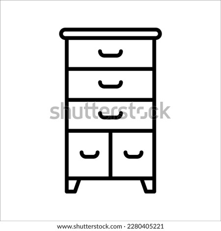 cabinet drawer line icon. Drawer isolated simple icon, on white background, eps 10.
