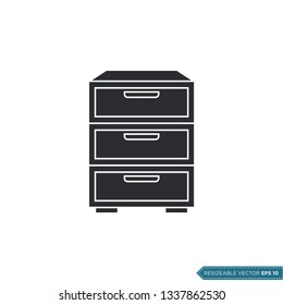 Cabinet Drawers Icon Vector Template Illustration Design