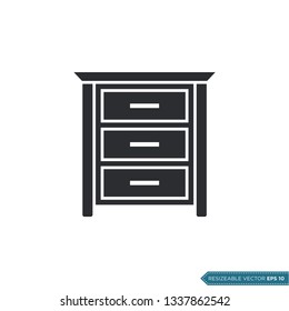 Cabinet Drawers Icon Vector Template Illustration Design