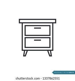 Cabinet Drawers Icon Vector Template