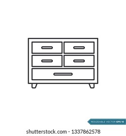 Cabinet Drawers Icon Vector Template Illustration Design