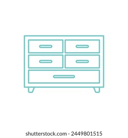 Cabinet Drawers Icon Vector Template Illustration Design