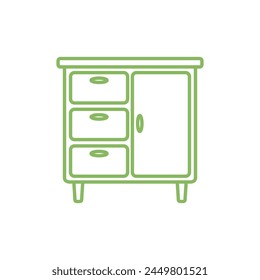 Cajones de gabinete Icono Vector Plantilla Ilustración Diseño