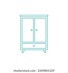 Cabinet Drawers Icon Vector Template Illustration Design