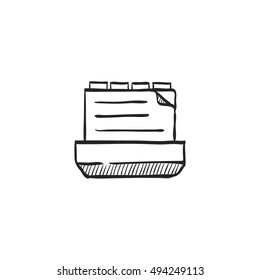 Cabinet files con in doodle sketch lines. Document patients information