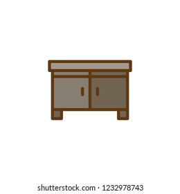Cabinet filled outline icon, line vector sign, linear colorful pictogram isolated on white. Drawer symbol, logo illustration. Pixel perfect vector graphics