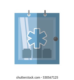cabinet first aid kit medical symbol shadow vector illustration eps 10