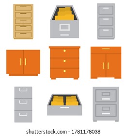 Cabinet. Flat document Cabinet, furniture icon, vector illustration isolated on white background