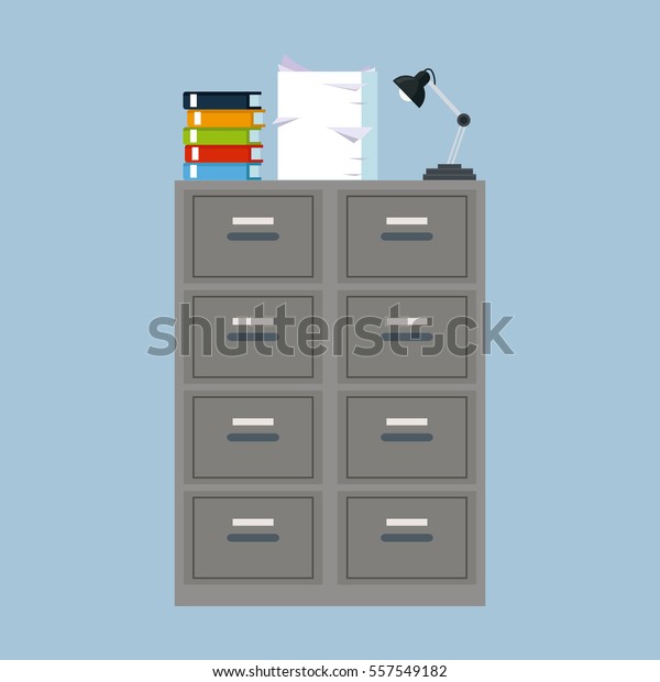 cabinet folder file\
binder lamp pile\
document