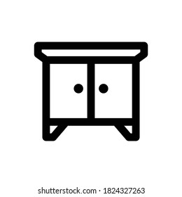 Cabinet (Furniture) icon outline vector. isolated on white background
