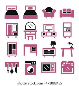 cabinet, furniture icon set