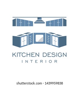 Cabinet Furniture Kitchen Set Interior Graphic Vector Logo Design 