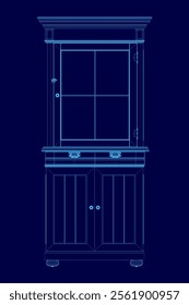 cabinet furniture outline isolated. Vector illustration