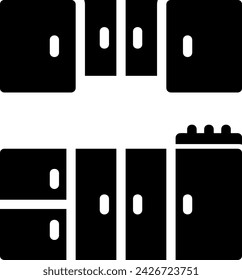 cabinet glyph icon illustration vector