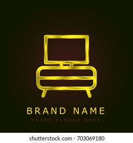 Cabinet golden metallic logo