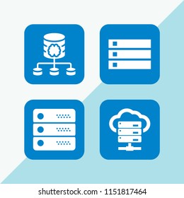 cabinet icon. 4 cabinet set with server vector icons for web and mobile app