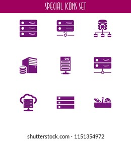 cabinet icon. 9 cabinet set with server and drawer vector icons for web and mobile app