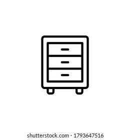 Cabinet icon  in black line style icon, style isolated on white background