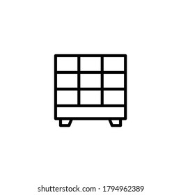 Cabinet icon  in black line style icon, style isolated on white background