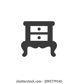 Cabinet Icon Black and White Vector Graphic
