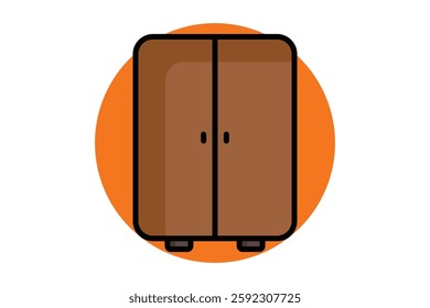 Cabinet icon. colored outline icon style. icon related to furniture. furniture elements vector illustration