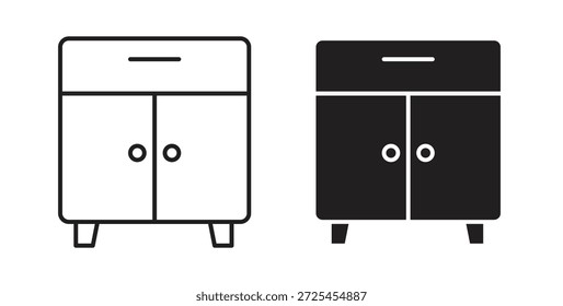 Conjunto de concepto de icono de gabinete. Colección de íconos simple