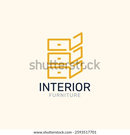 Cabinet icon design vector. Interior furniture logo design.