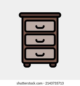 Cabinet icon in filled line style, use for website mobile app presentation