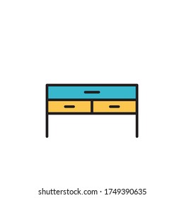 cabinet icon filled outline vector color design. isolated on white background