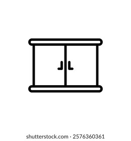Cabinet icon Flat fill set collection