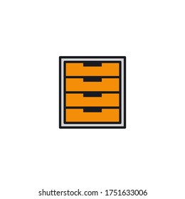 Cabinet icon flat vector illustration.