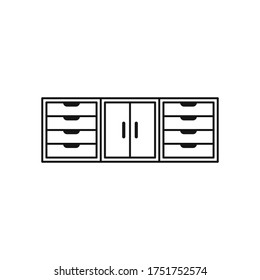 Cabinet icon flat vector illustration.