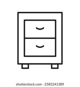 Cabinet icon Flat vector set outline