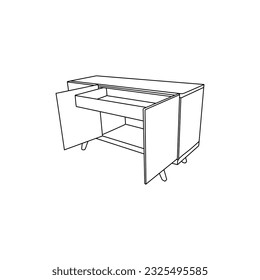 Cabinet icon Furniture line art vector, minimalist illustration design, Logo Vector Design. Abstract, designs concept, logos, logotype element for template.