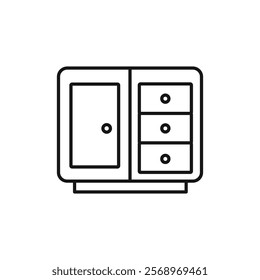 Cabinet icon Isolated flat vector in outline