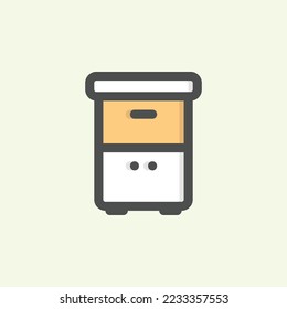  icono de gabinete, ícono de esquema de color de oficina aislado en fondo azul claro, perfecto para sitio web, blog, logo, diseño gráfico, medios sociales, UI, aplicación móvil
