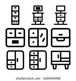 cabinet icon isolated sign symbol vector illustration - Collection of high quality black style vector icons

