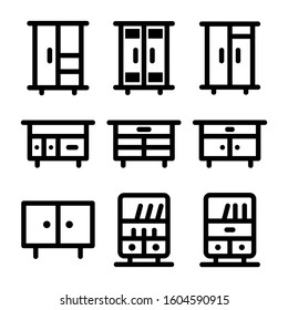 cabinet icon isolated sign symbol vector illustration - Collection of high quality black style vector icons
