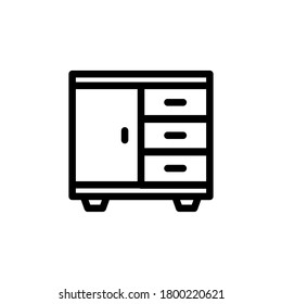 cabinet icon line art design editable stroke