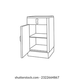 Miniatura de diseño de ilustración de línea de icono de gabinete vectorial minimalista