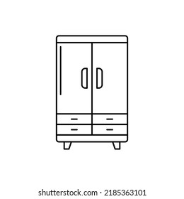 Icono de archivador en icono de estilo de línea, aislado en fondo blanco
