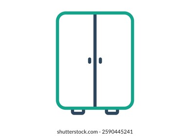 Cabinet icon. line icon style. icon related to furniture. furniture elements vector illustration