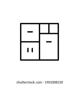 cabinet icon line style vector for your web design