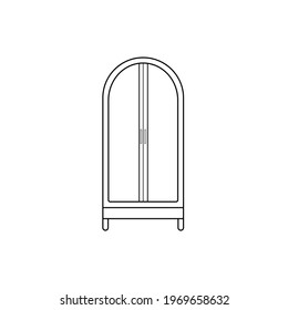 Icono del gabinete sobre fondo blanco. Ilustración vectorial en diseño de dibujos animados planos. 
