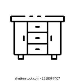 cabinet icon. Outline style design isolated on white background