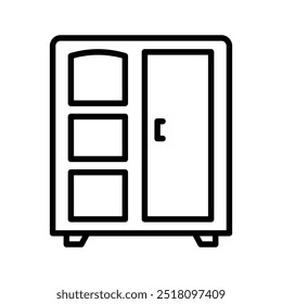 cabinet icon. Outline style design isolated on white background