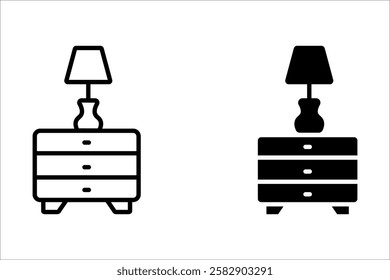 Cabinet icon set design template. Trendy style, Vector isolated illustration.